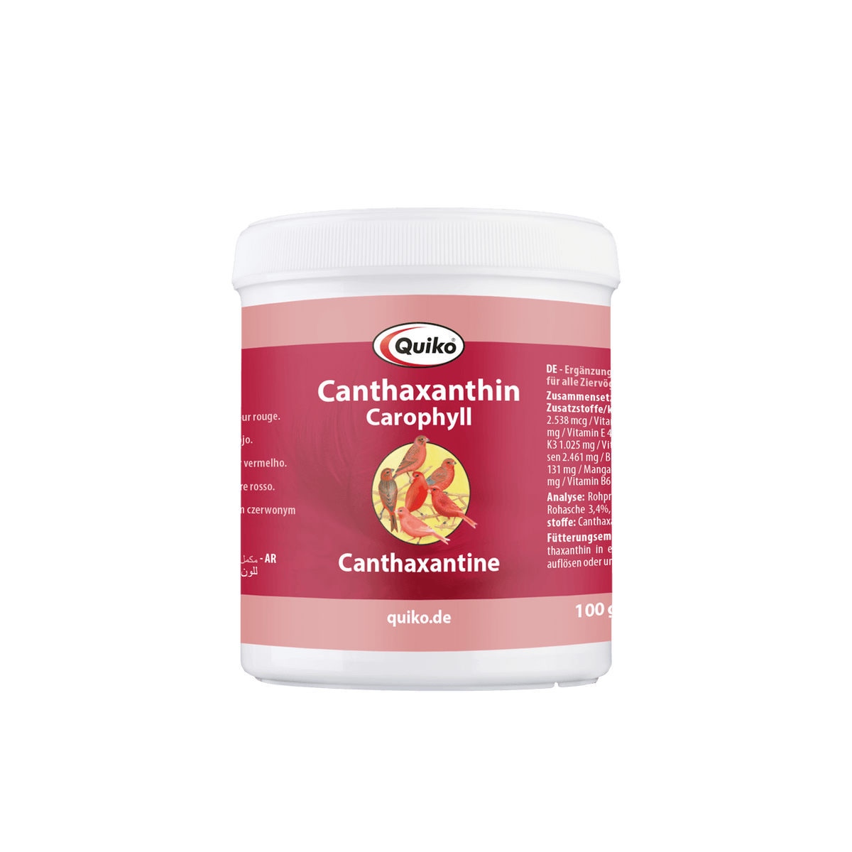 Quiko Canthaxanthin - Carophyll -Ergänzungsfutter für Ziervögel mit Rotfaktor