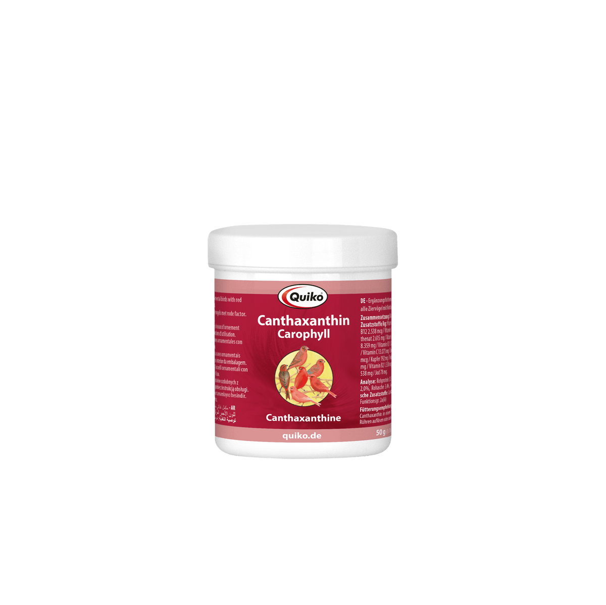 Quiko Canthaxanthin - Carophyll -Ergänzungsfutter für Ziervögel mit Rotfaktor