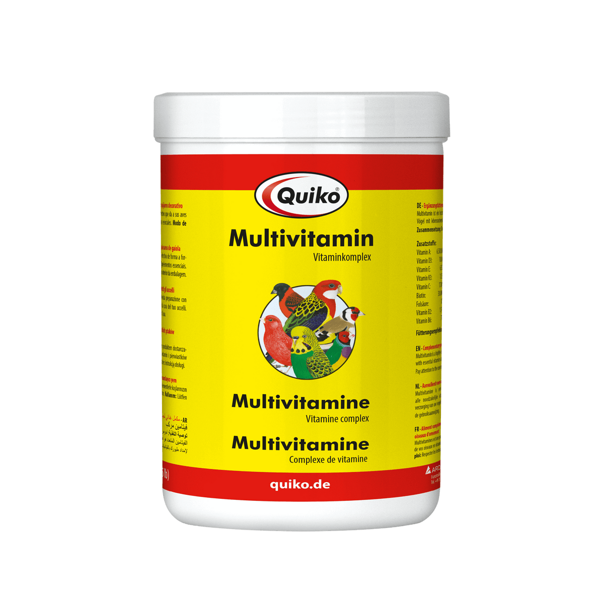 Quiko Multivitamin -Ergänzungsfuttermittel zur Vitaminversorgung von Ziervögeln - Unterstützt die Aufzuchtergebnisse