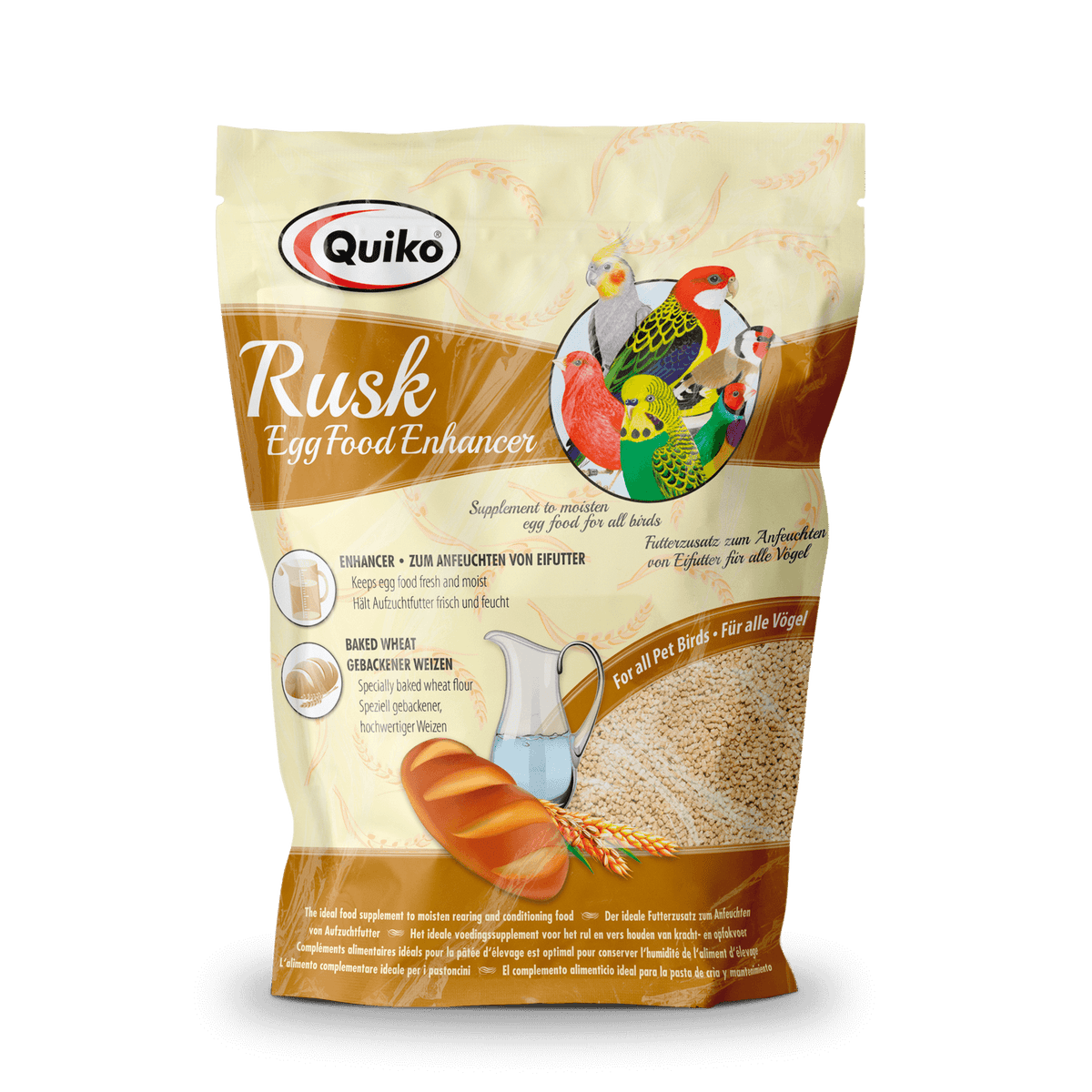 Quiko Rusk: Spezialfutterzusatz zum Anfeuchten von Eifutter, Aufzuchtfutter und Weichfutter für Ziervögel