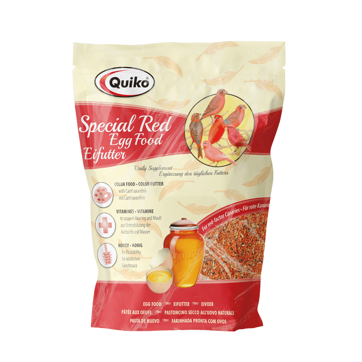 Quiko Special R Eifutter: Kraft und Aufzuchtfutter für alle rotgrundigen Vogelarten - Enthält Canthaxanthin/Carophyll 