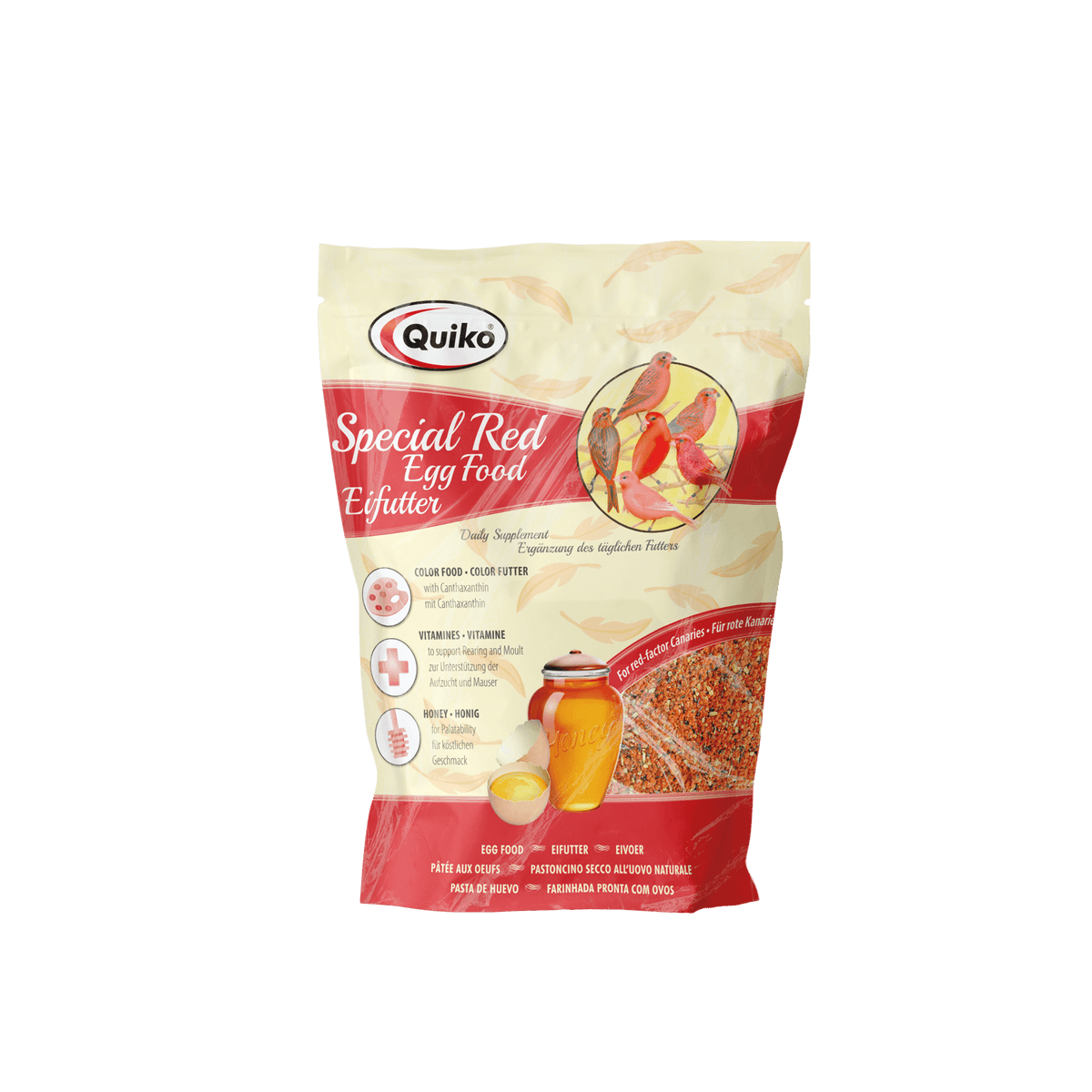 Quiko Special R Eifutter: Kraft und Aufzuchtfutter für alle rotgrundigen Vogelarten - Enthält Canthaxanthin/Carophyll 