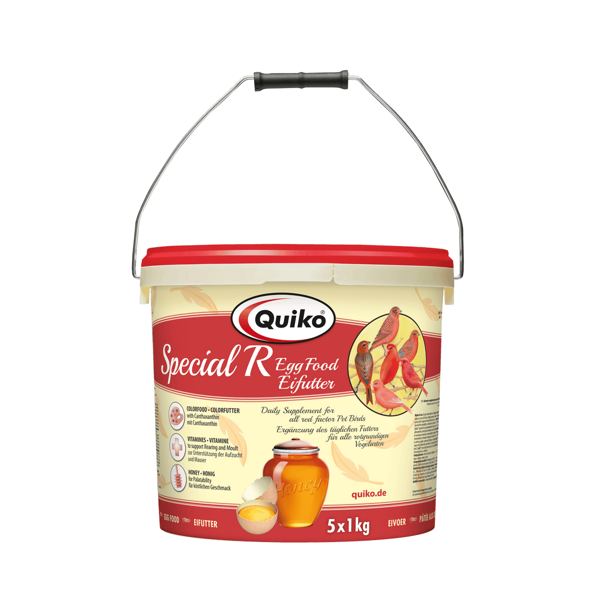 Quiko Special R Eifutter: Kraft und Aufzuchtfutter für alle rotgrundigen Vogelarten - Enthält Canthaxanthin/Carophyll 